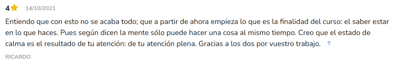 Reseña de 4 estrellas que refleja comprensión del método